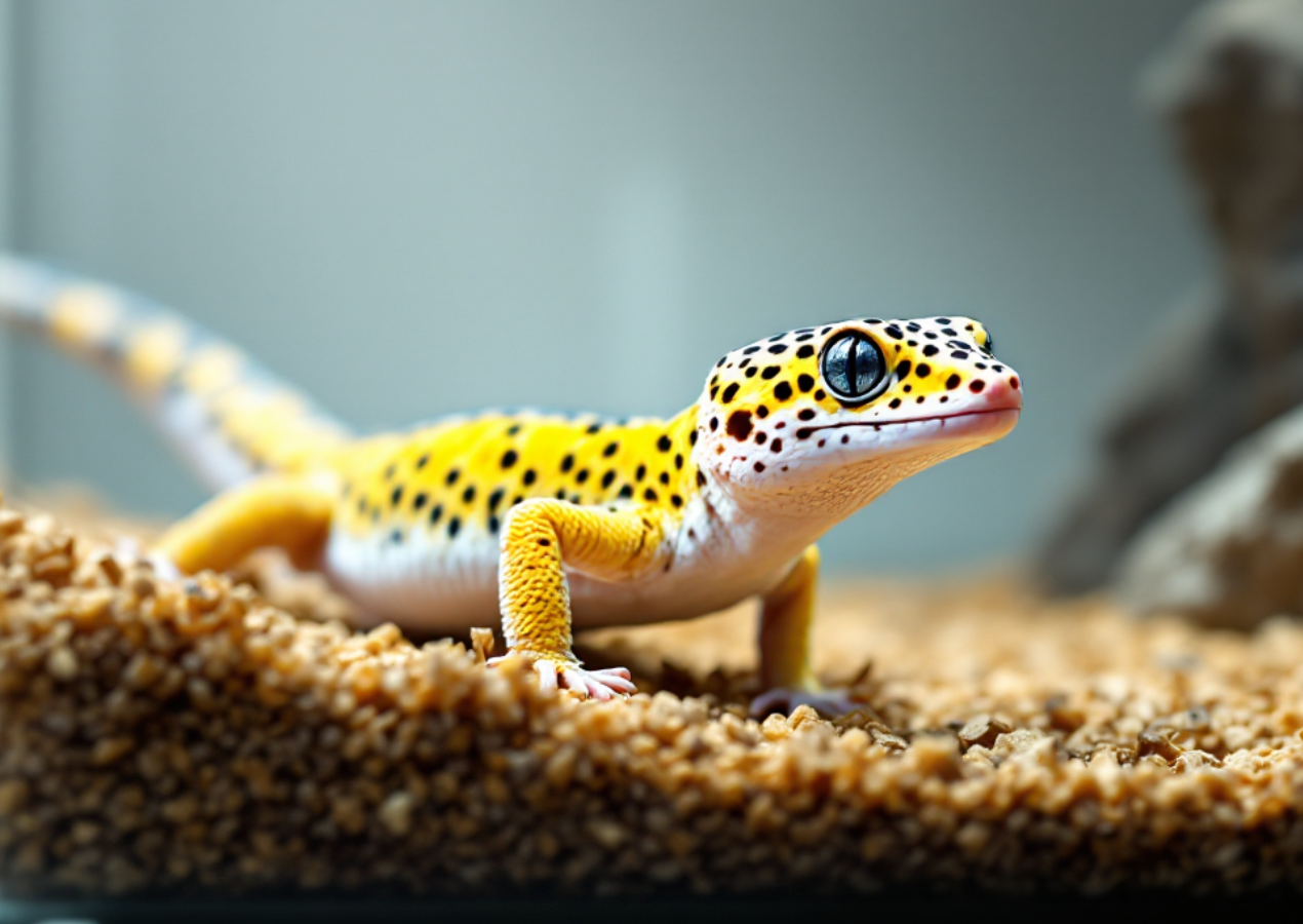  Gecko auf Vermiculite Füllung