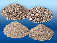 Vermiculite in verschiedenen Korngrößen